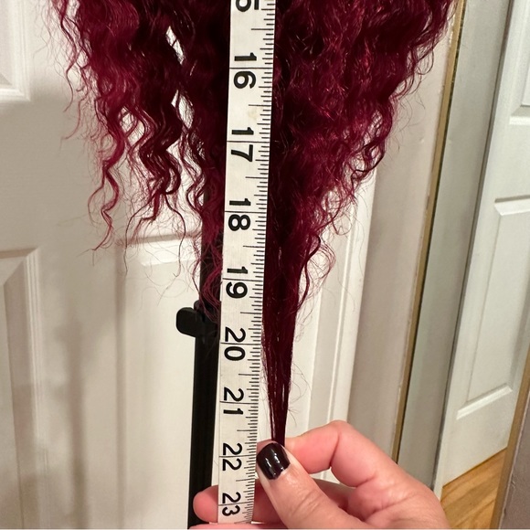 20” Burgundy 99J Deep Wave Headband wig 100% Human Hair 150% Density It#SD - Picture 11 of 12